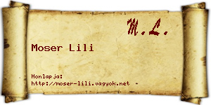 Moser Lili névjegykártya
